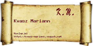 Kvasz Mariann névjegykártya